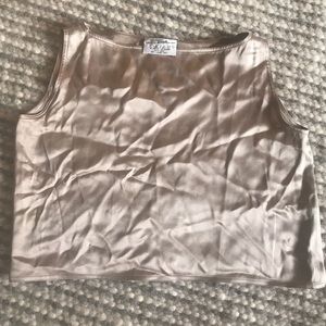 Vintage silk high neck crop tee